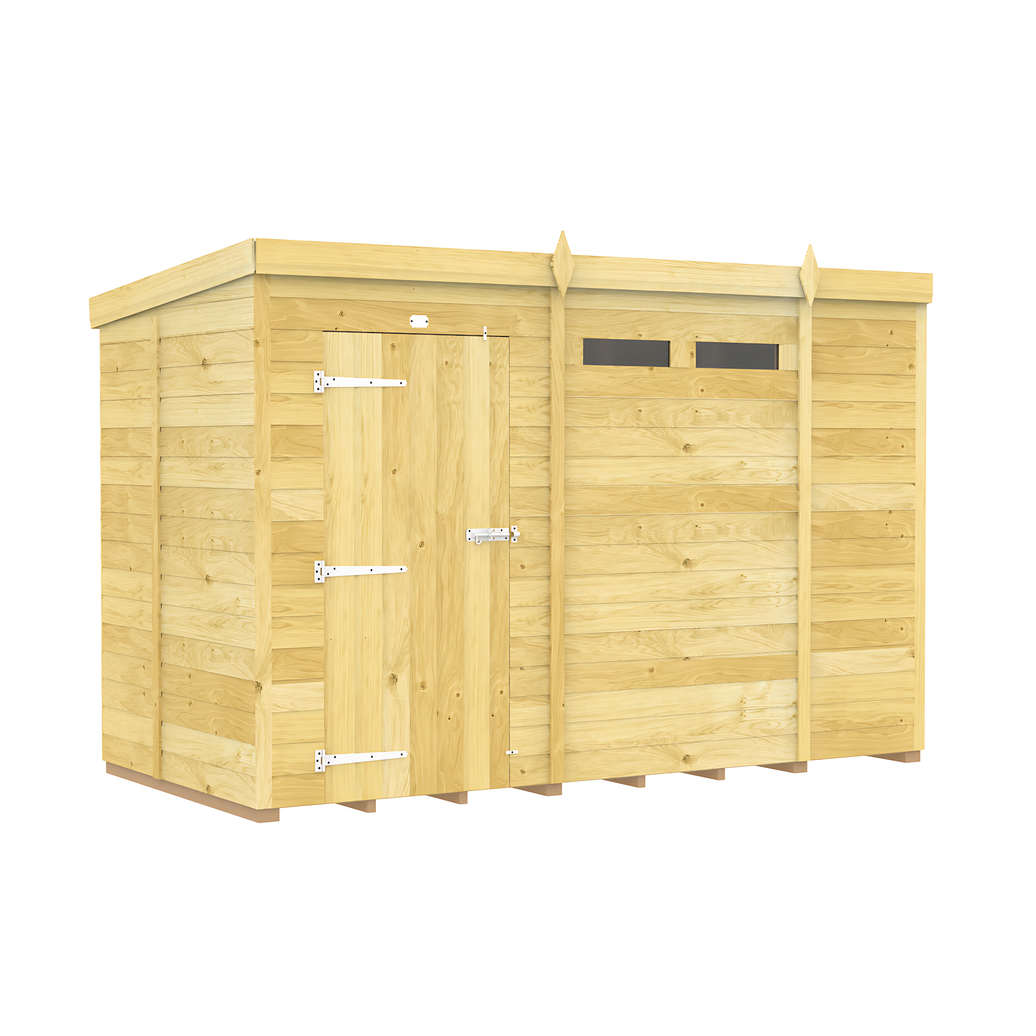 5ft x 10ft Pent Security Shed