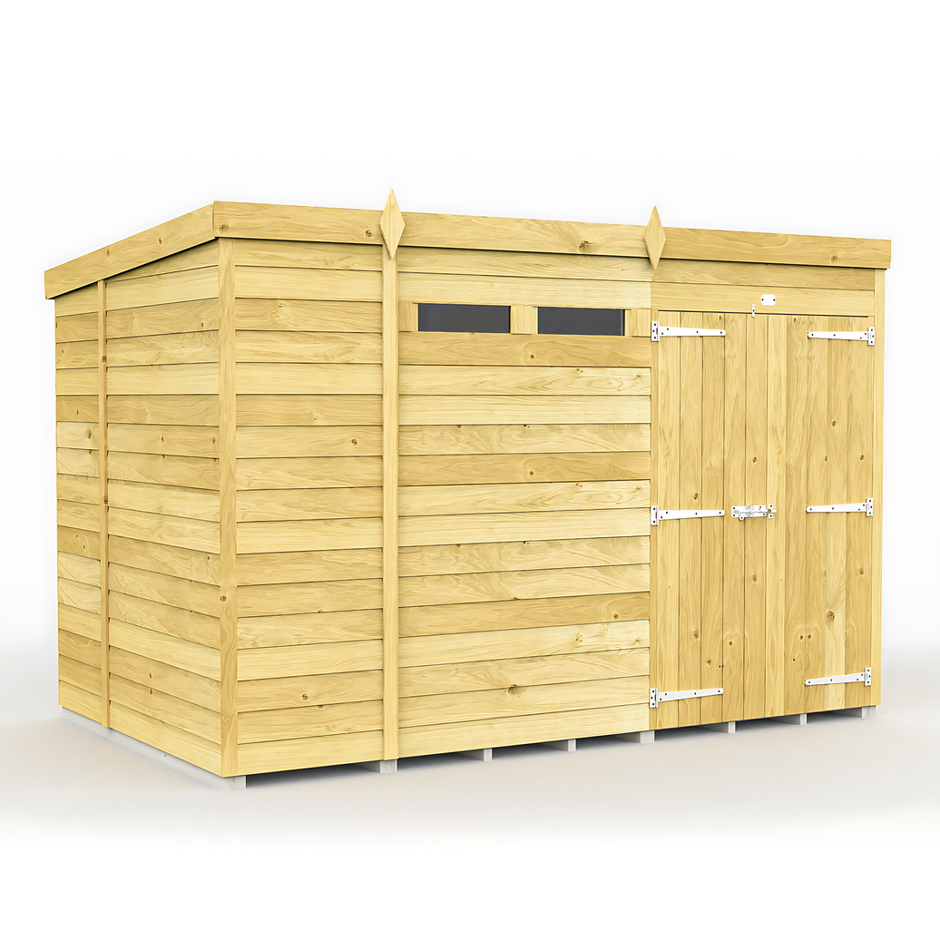 6ft x 11ft Pent Security Shed