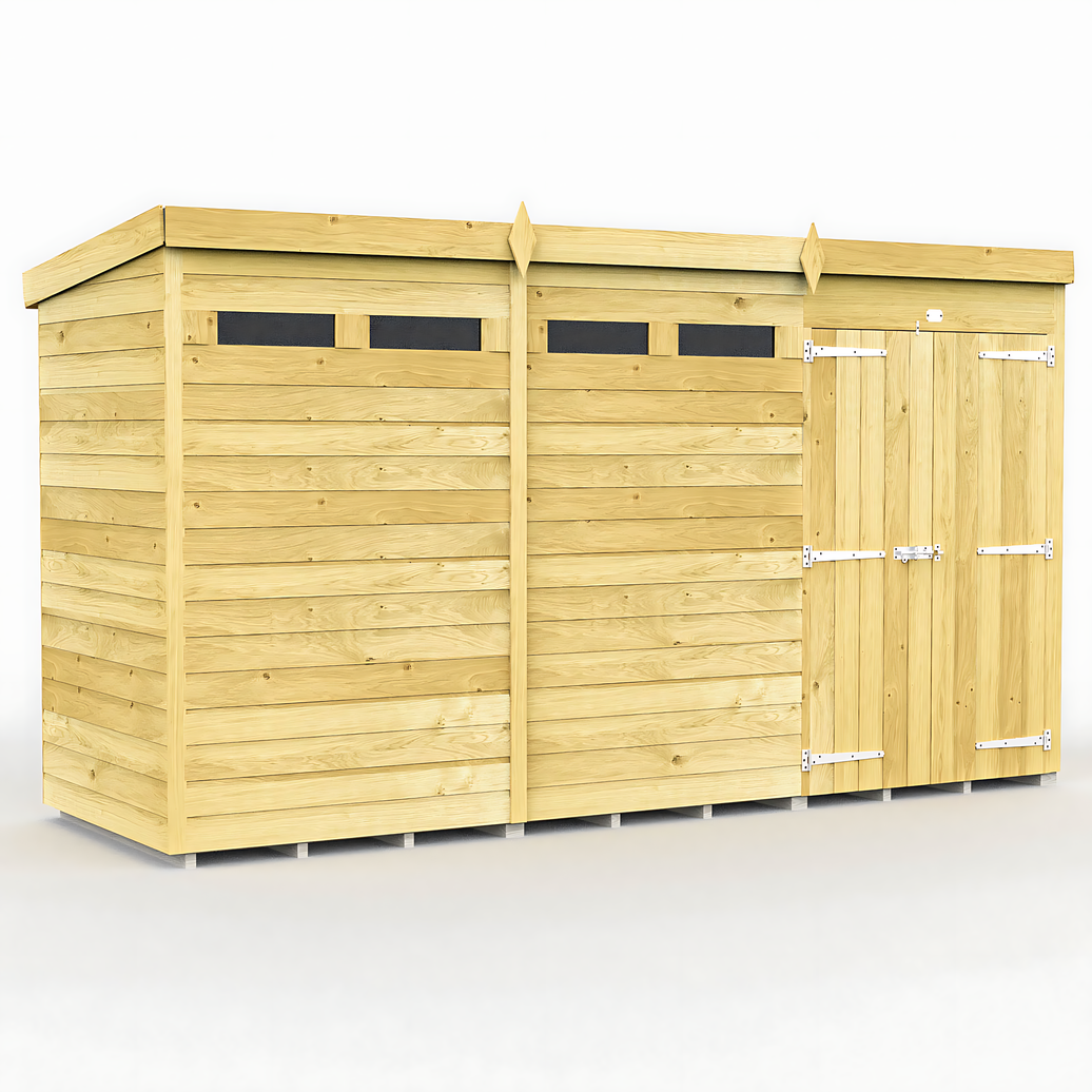 4ft x 12ft Pent Security Shed