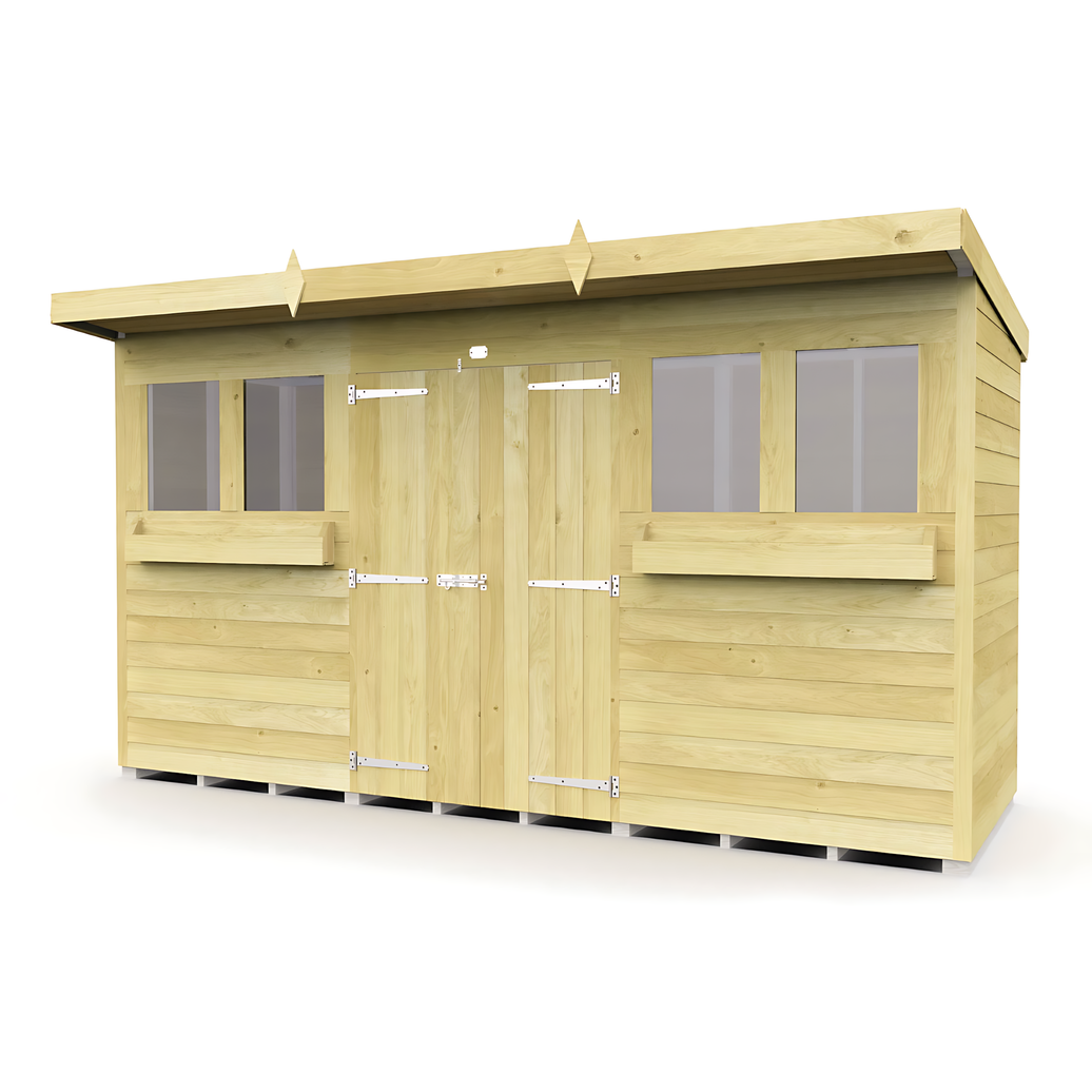 4ft x 12ft Pent Summer Shed