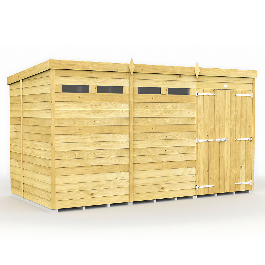 7ft x 12ft Pent Security Shed