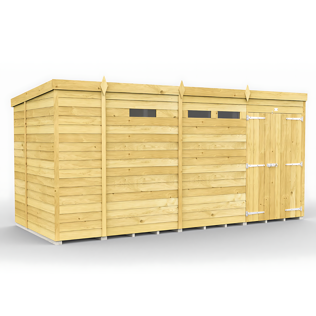 7ft x 13ft Pent Security Shed