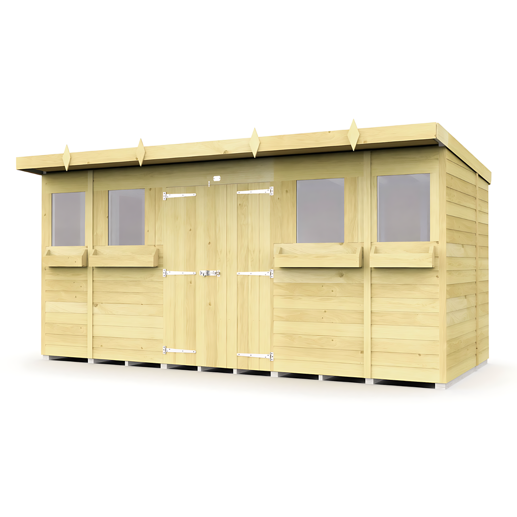 5ft x 14ft Pent Summer Shed