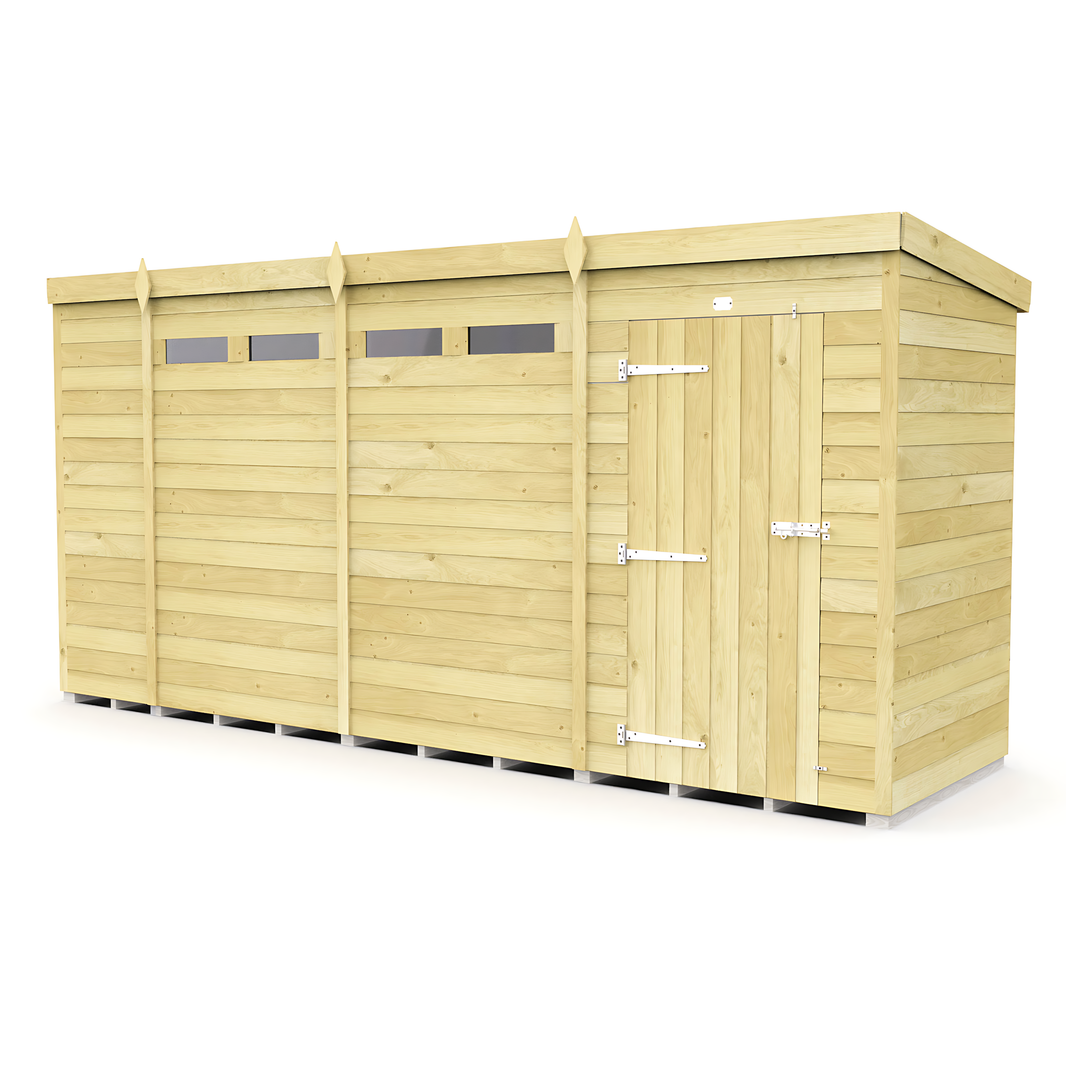 image 4ft x 15ft Pent Security Shed