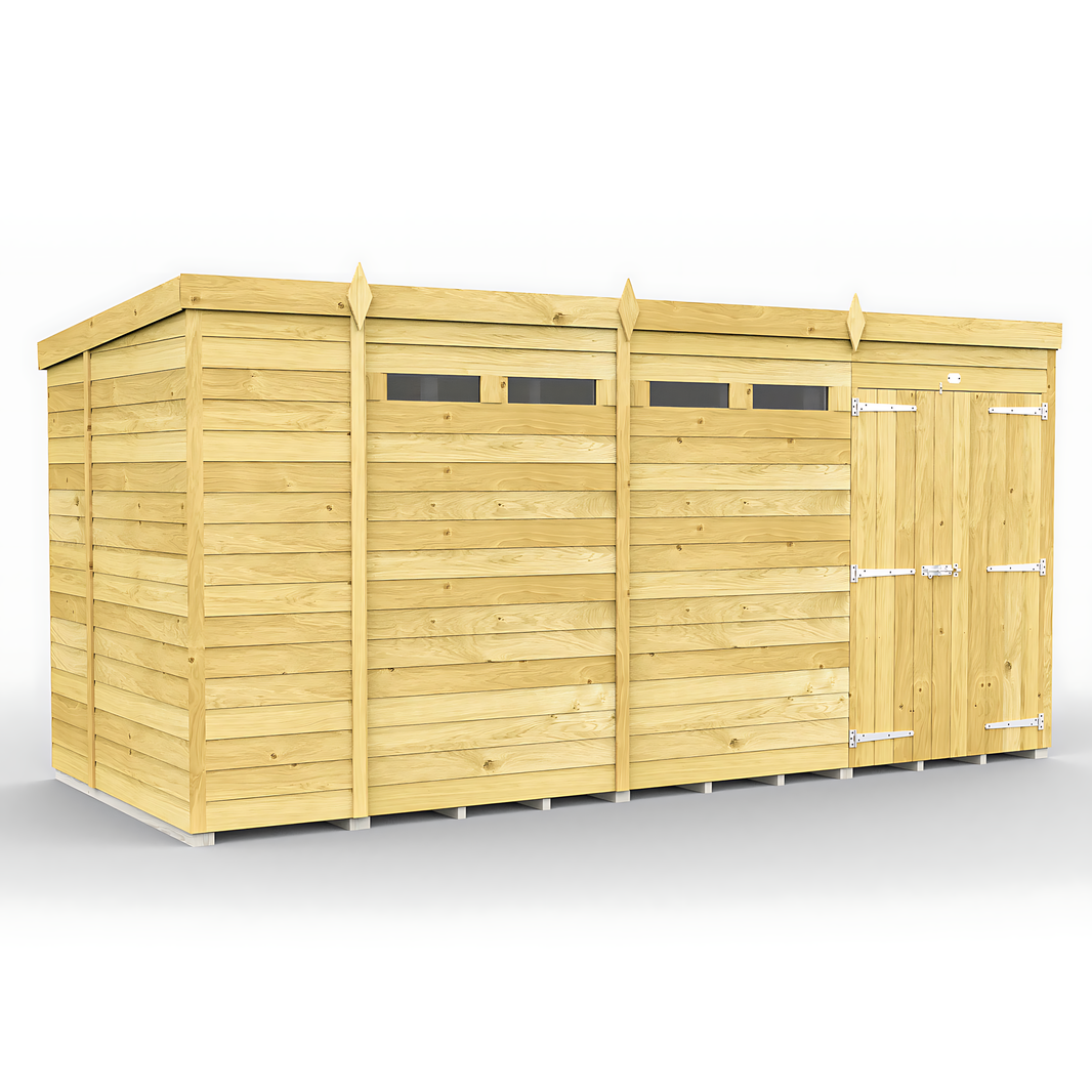6ft x 15ft Pent Security Shed