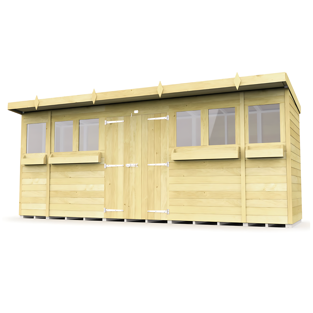 4ft x 16ft Pent Summer Shed
