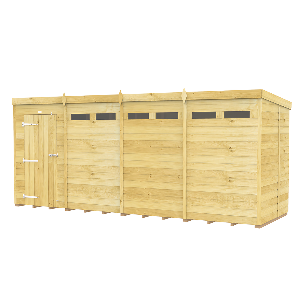 5ft x 16ft Pent Security Shed