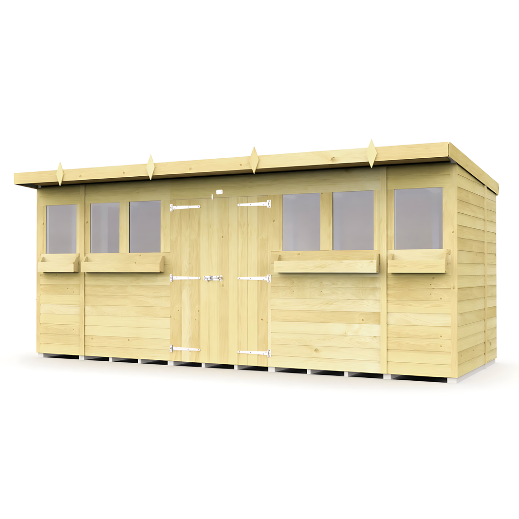 5ft x 16ft Pent Summer Shed