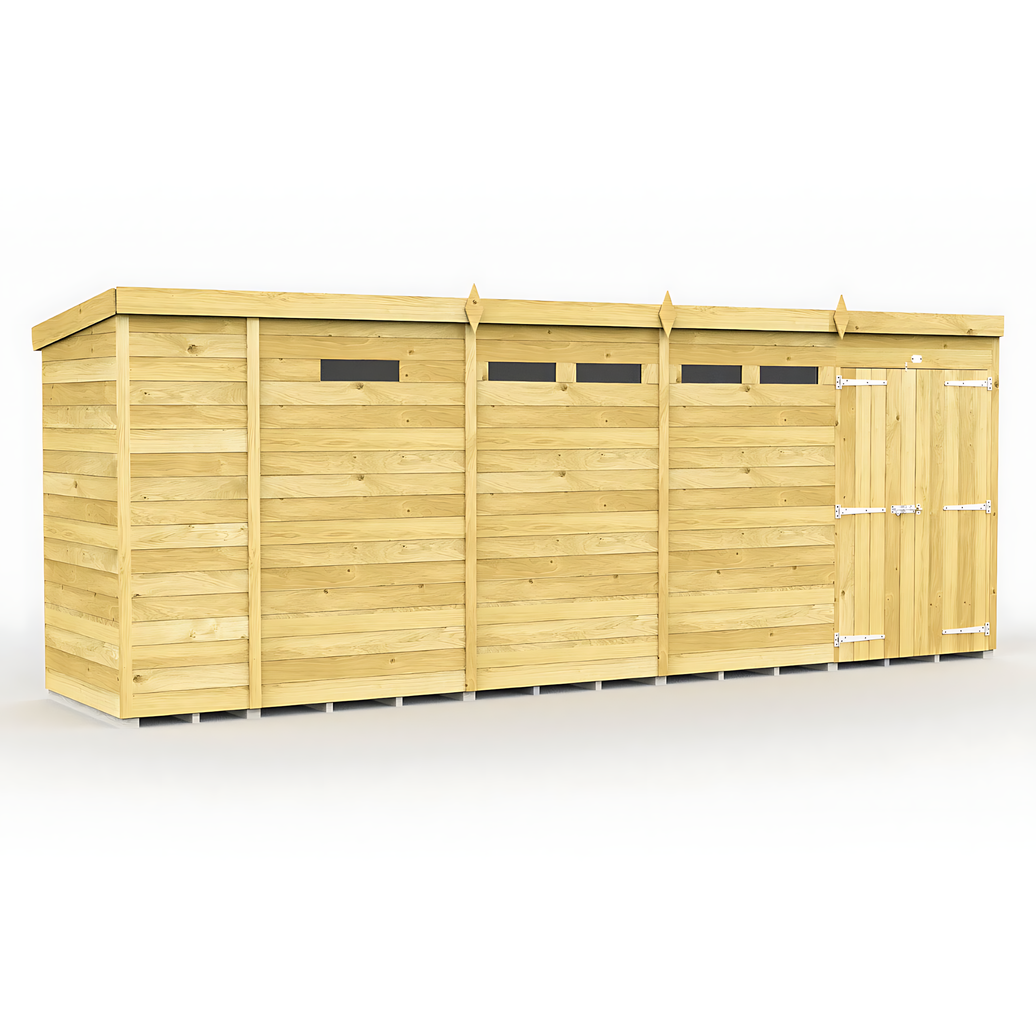 4ft x 17ft Pent Security Shed