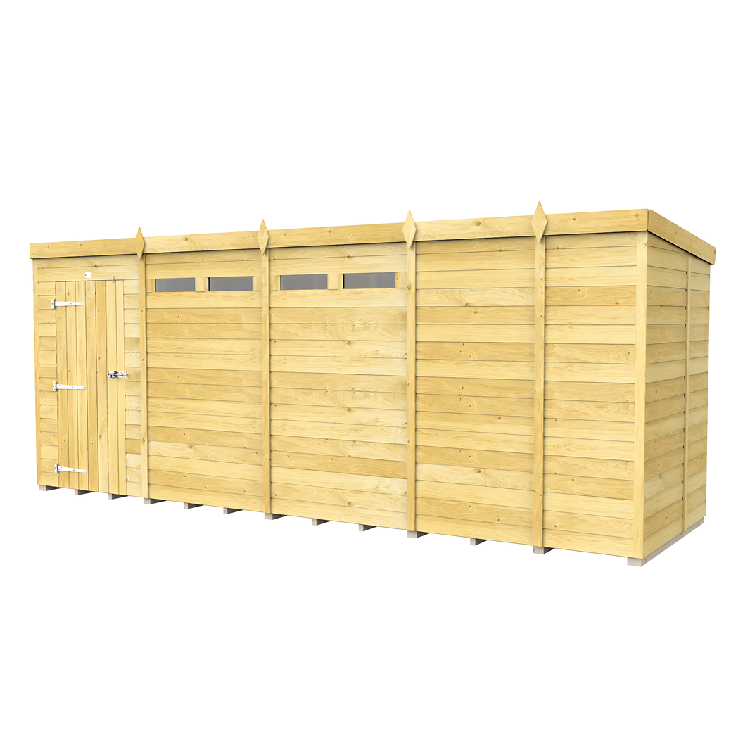 5ft x 17ft Pent Security Shed