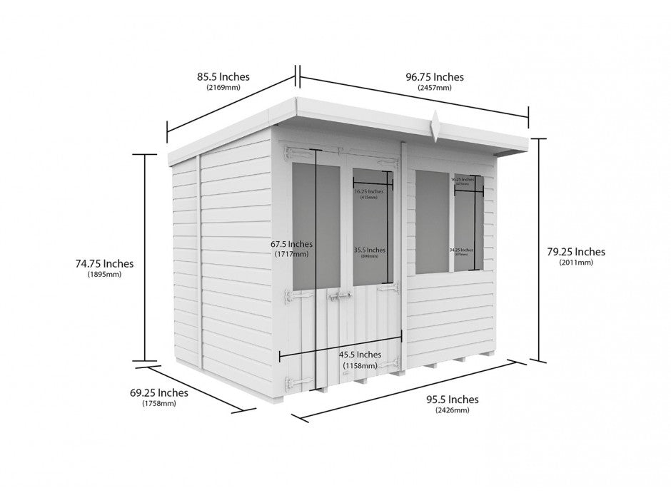 image 8ft x 6ft Pent Summer House