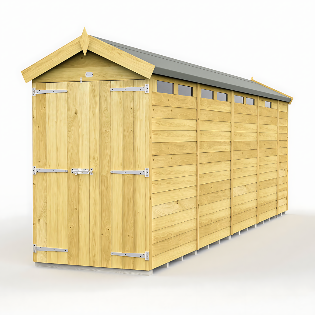 4ft x 17ft Apex Security Shed
