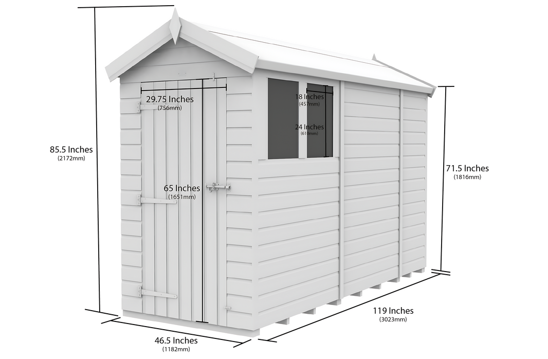 image 4ft x 10ft Apex Security Shed