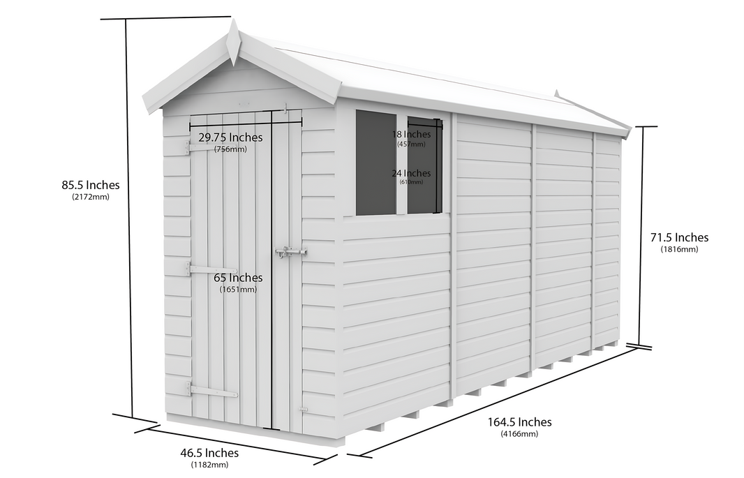 image 5ft x 14ft Apex Shed