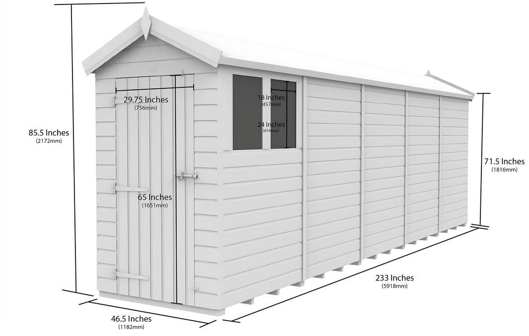 image 4ft x 20ft Apex Security Shed