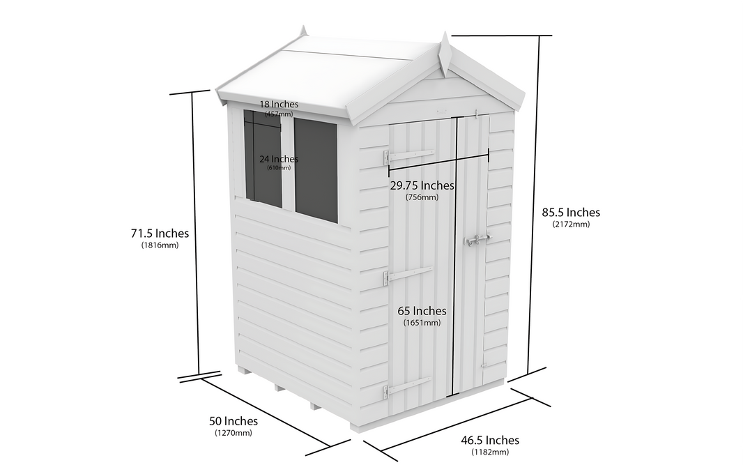 image 4ft x 4ft Apex Security Shed