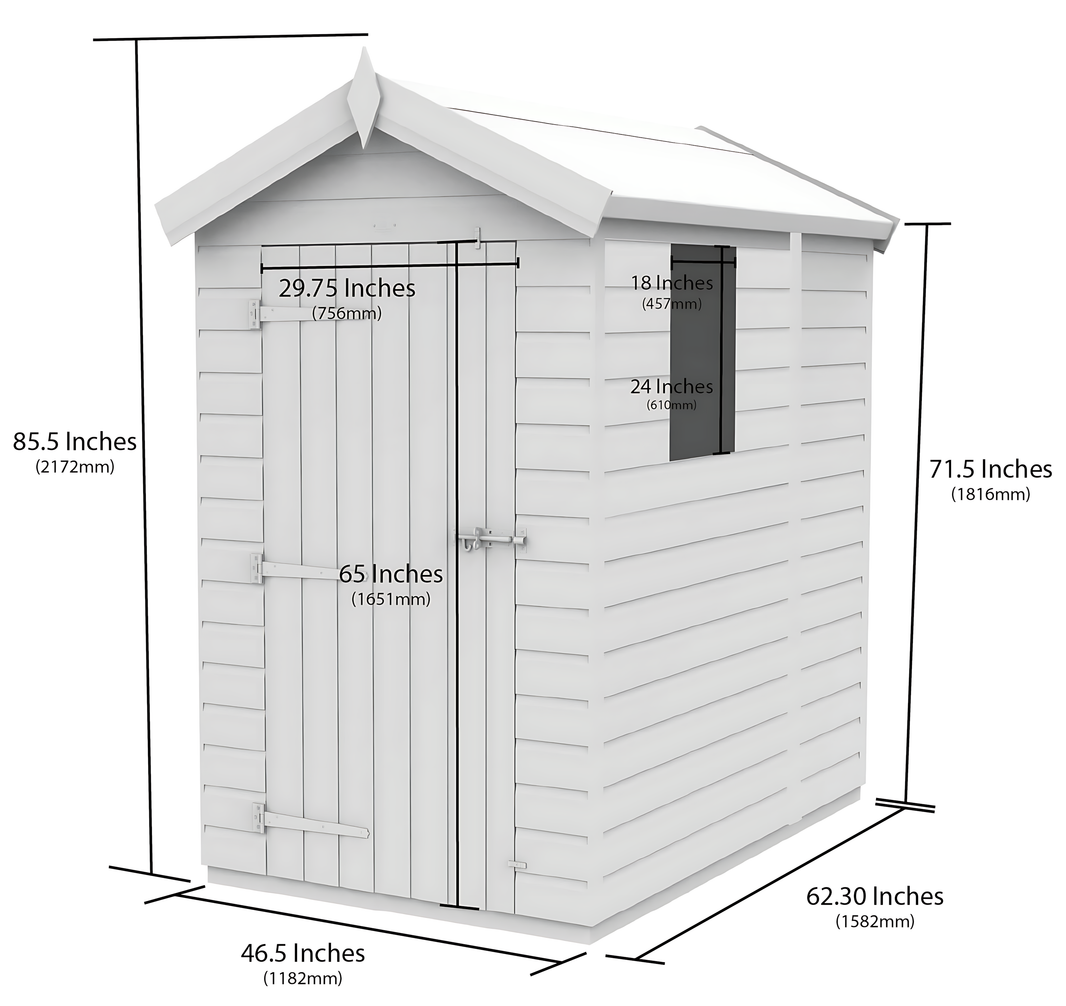 image 4ft x 5ft Apex Security Shed