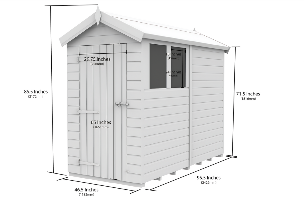 image 4ft x 8ft Apex Security Shed