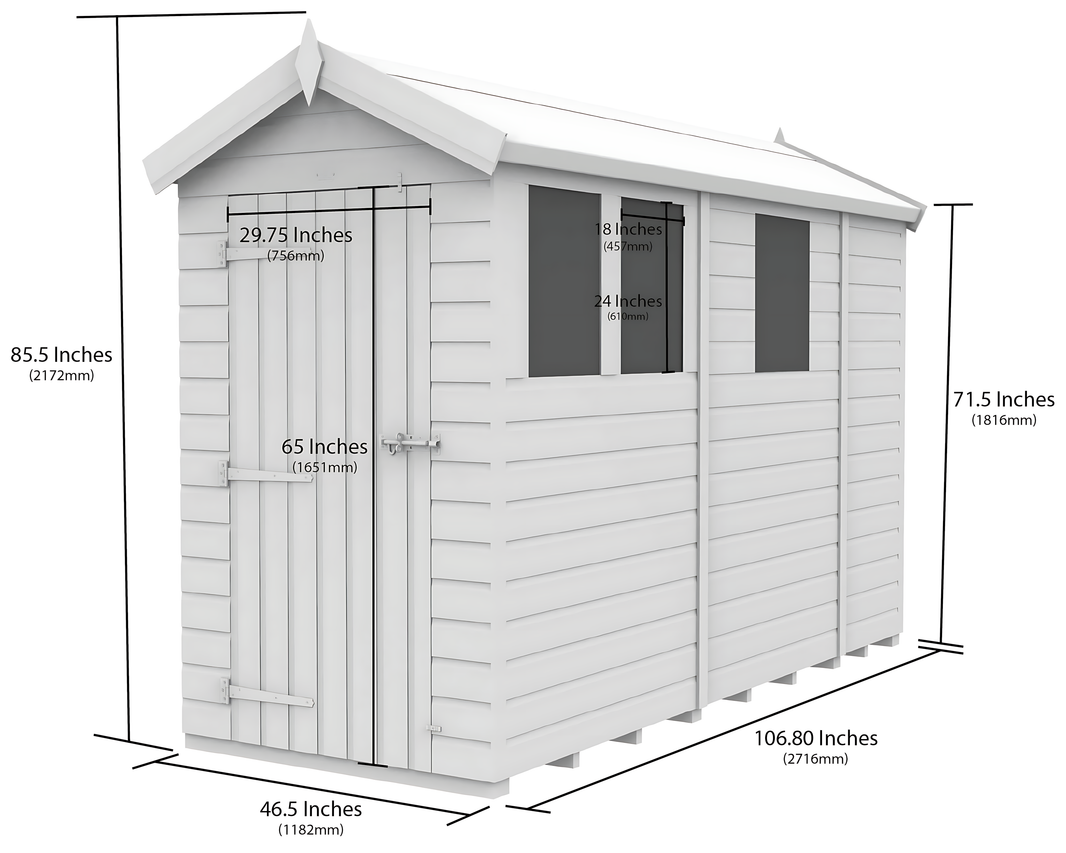 image 4ft x 9ft Apex Security Shed