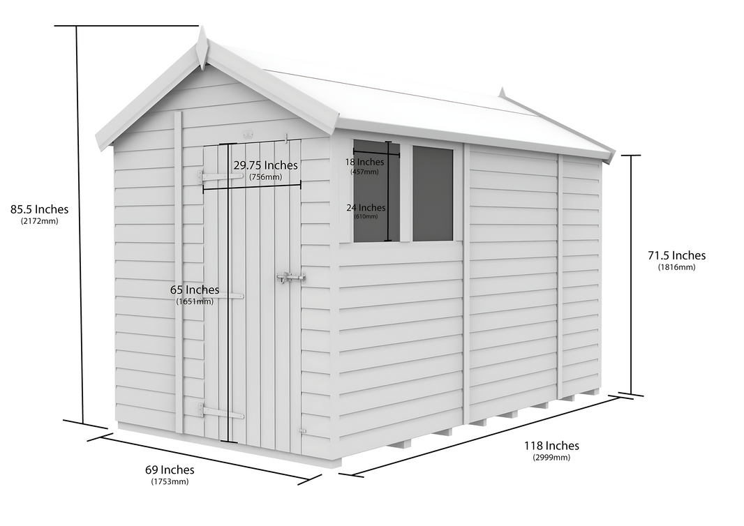 image 6ft x 10ft Apex Security Shed