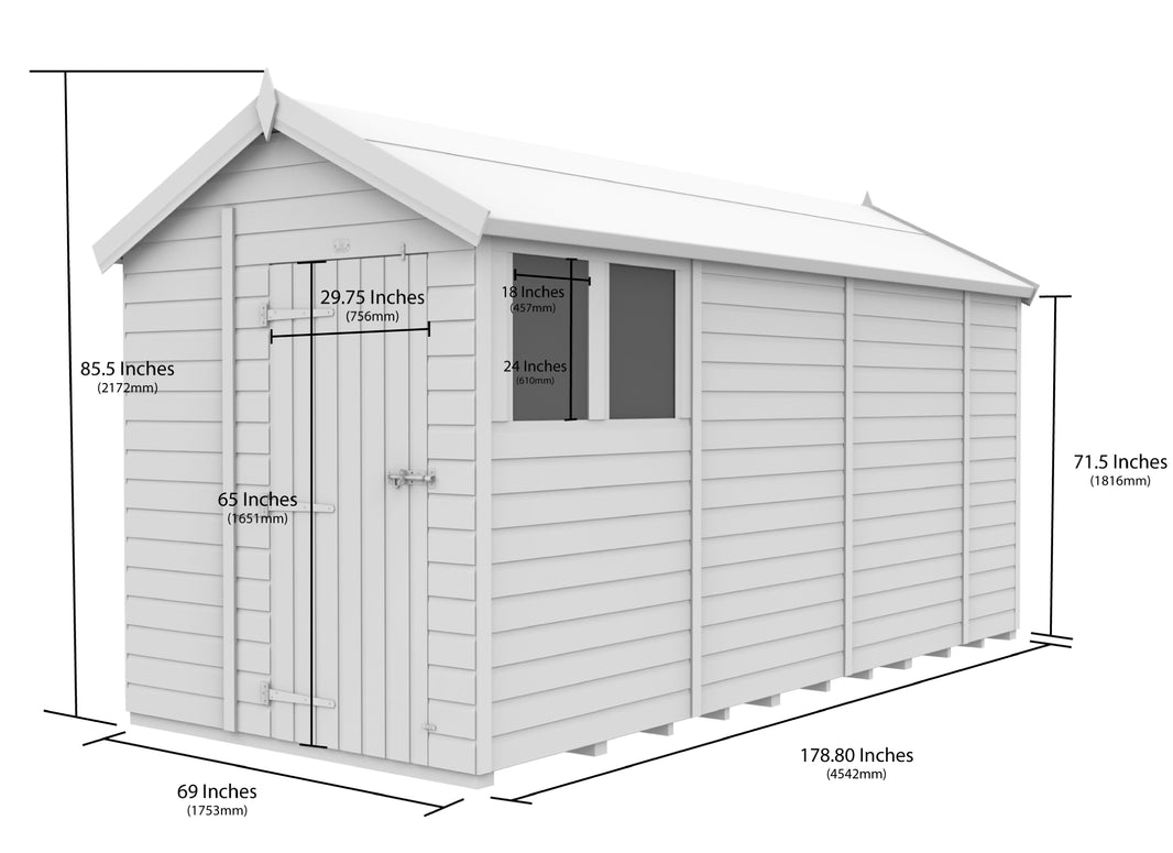 image 6ft x 15ft Apex Shed