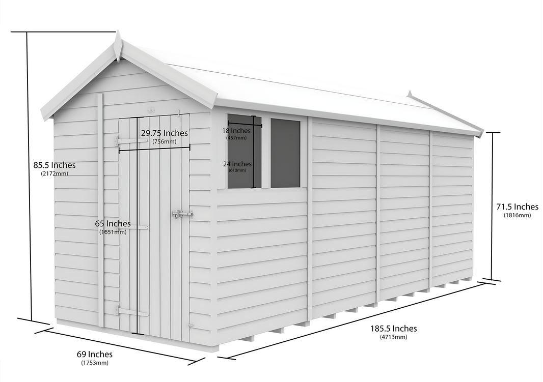 image 6ft x 16ft Apex Shed