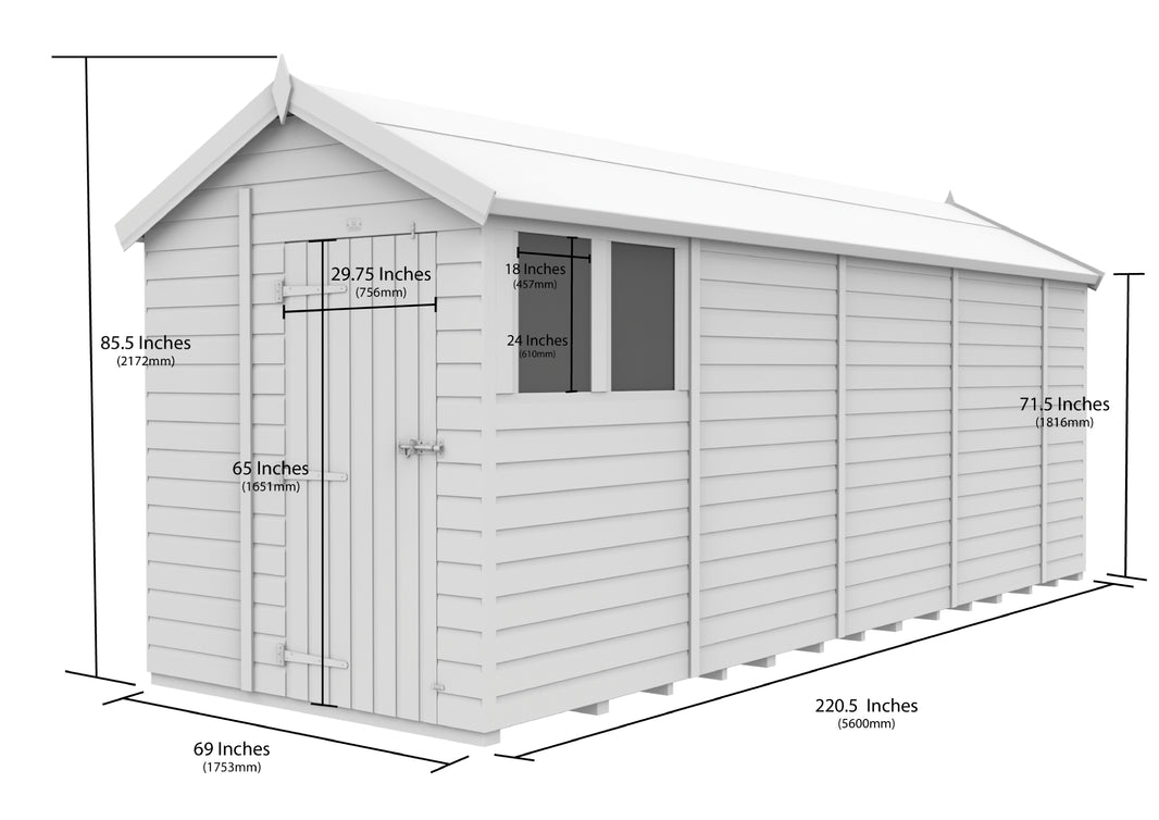 image 6ft x 19ft Apex Security Shed