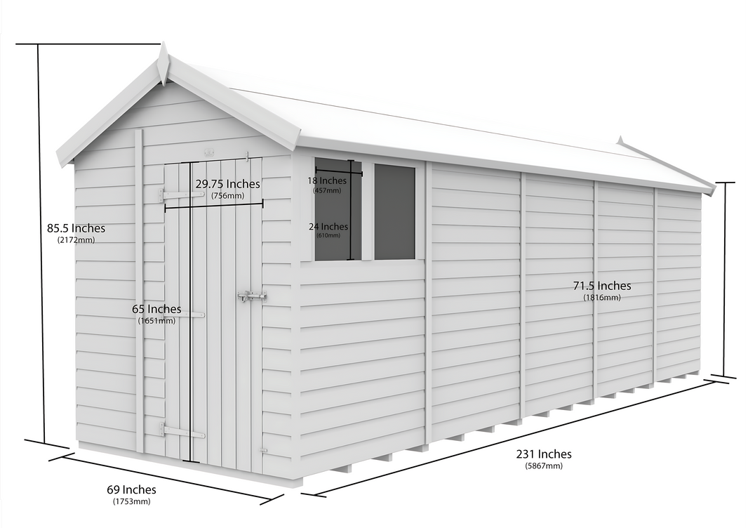 image 6ft x 20ft Apex Shed