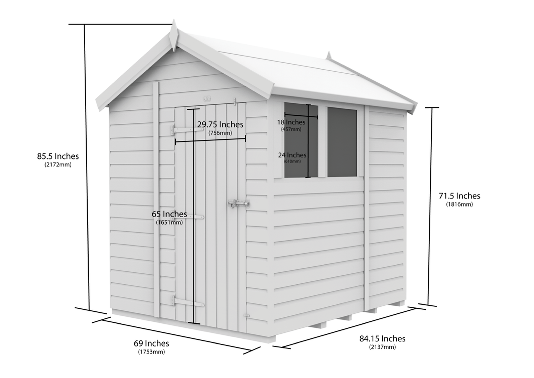 image 6ft x 7ft Apex Security Shed