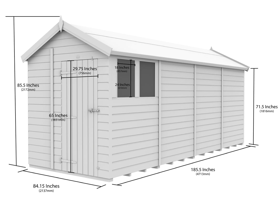 image 7ft x 16ft Apex Shed