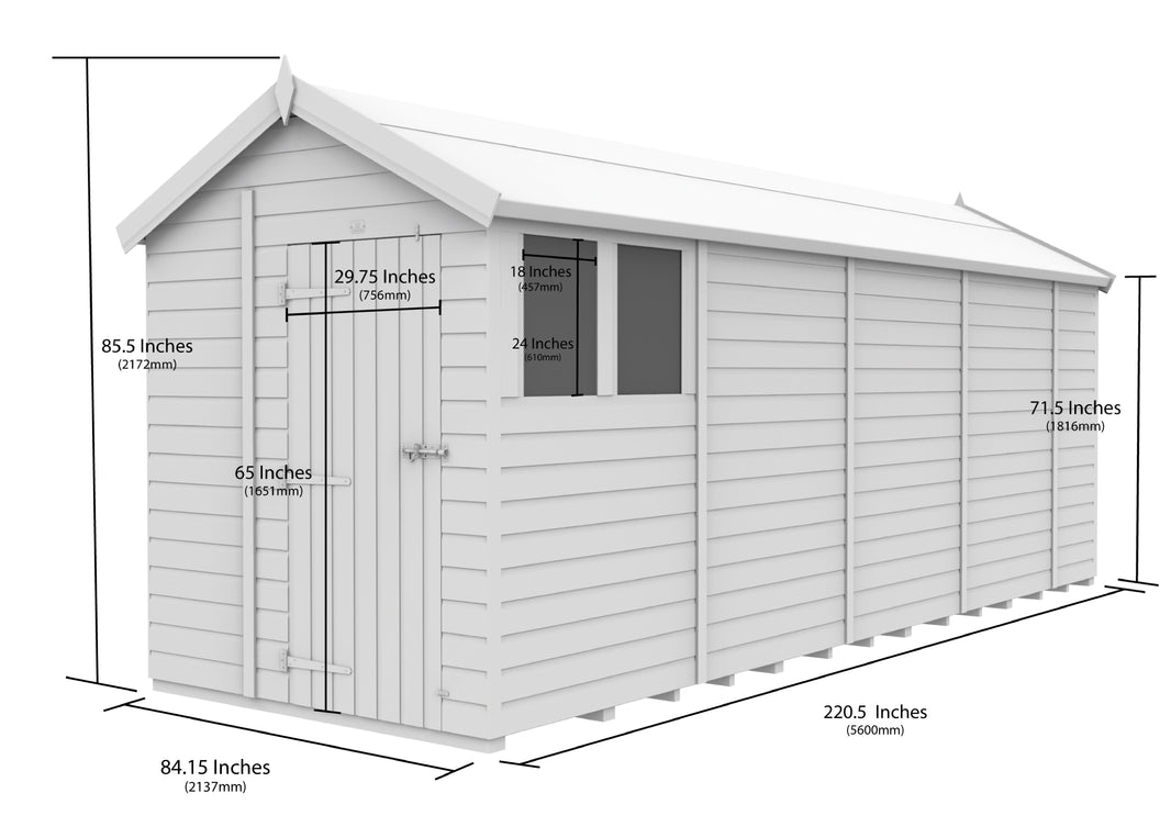 image 7ft x 19ft Apex Shed