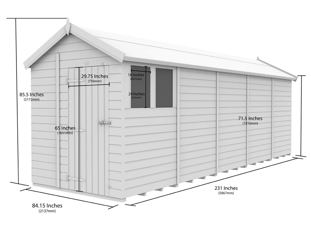 image 7ft x 20ft Apex Shed