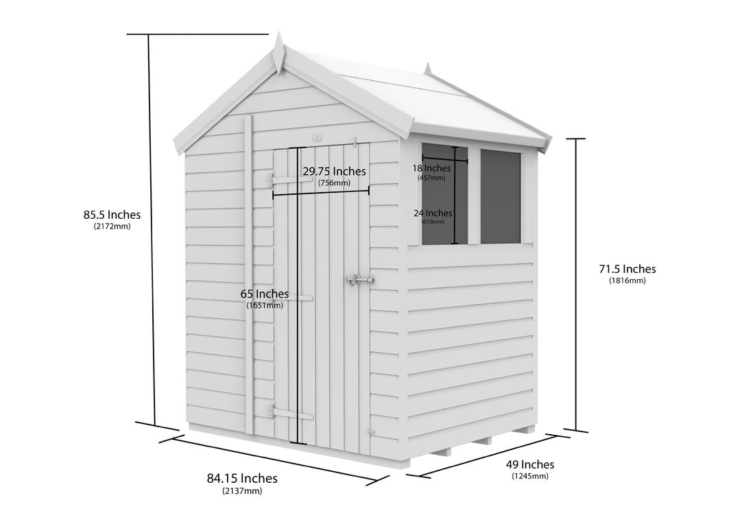 image 7ft x 4ft Apex Shed