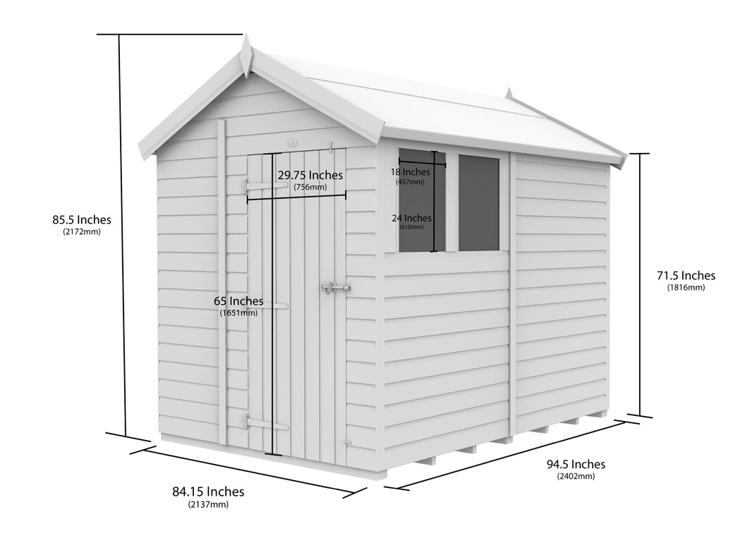image 7ft x 8ft Apex Shed
