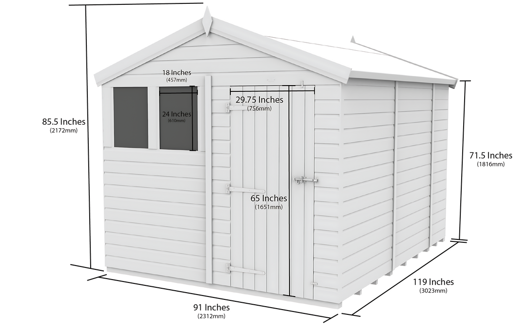 image 8ft x 10ft Apex Shed