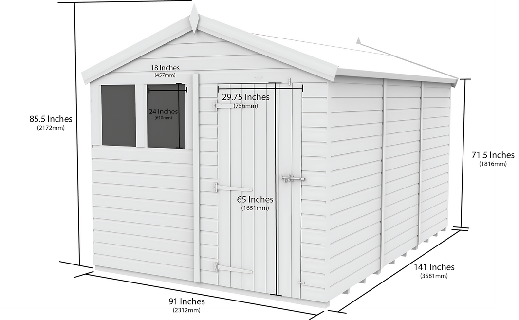 image 8ft x 12ft Apex Shed