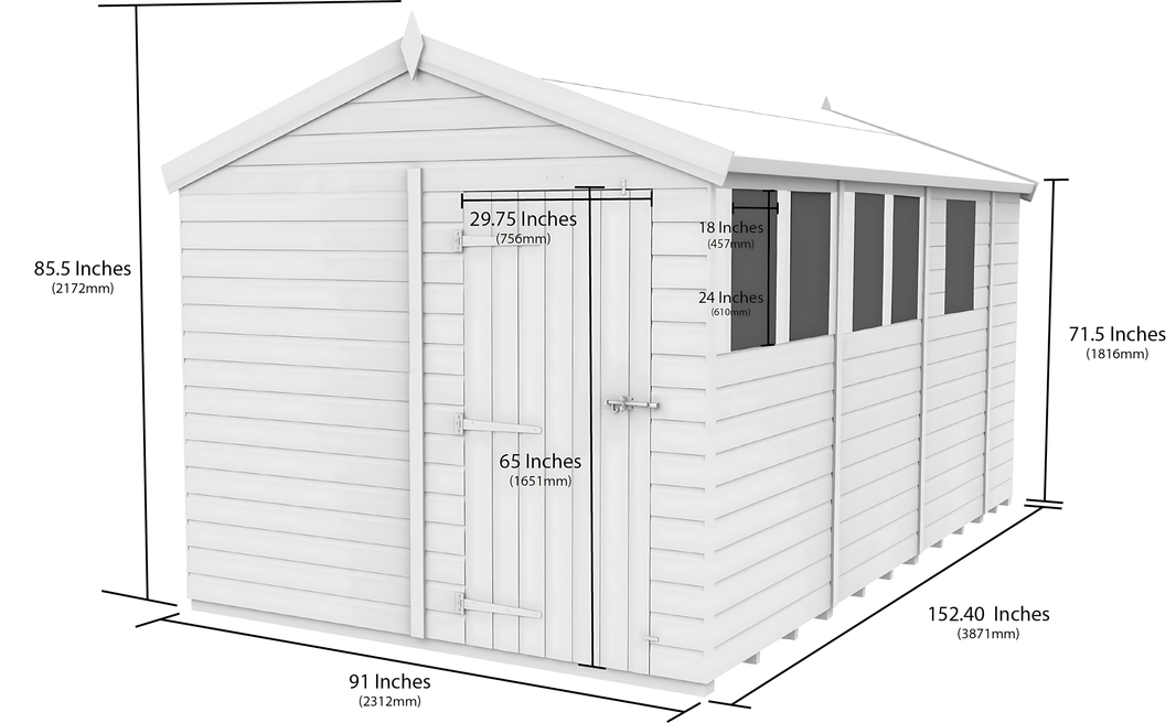 image 8ft x 13ft Apex Shed