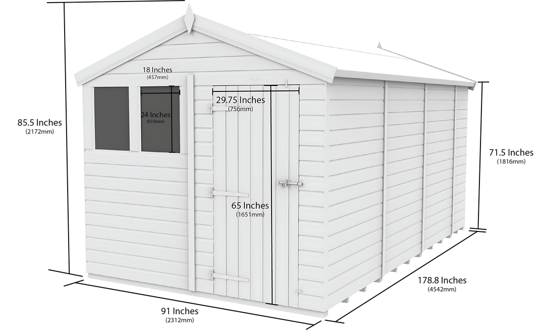 image 8ft x 15ft Apex Shed