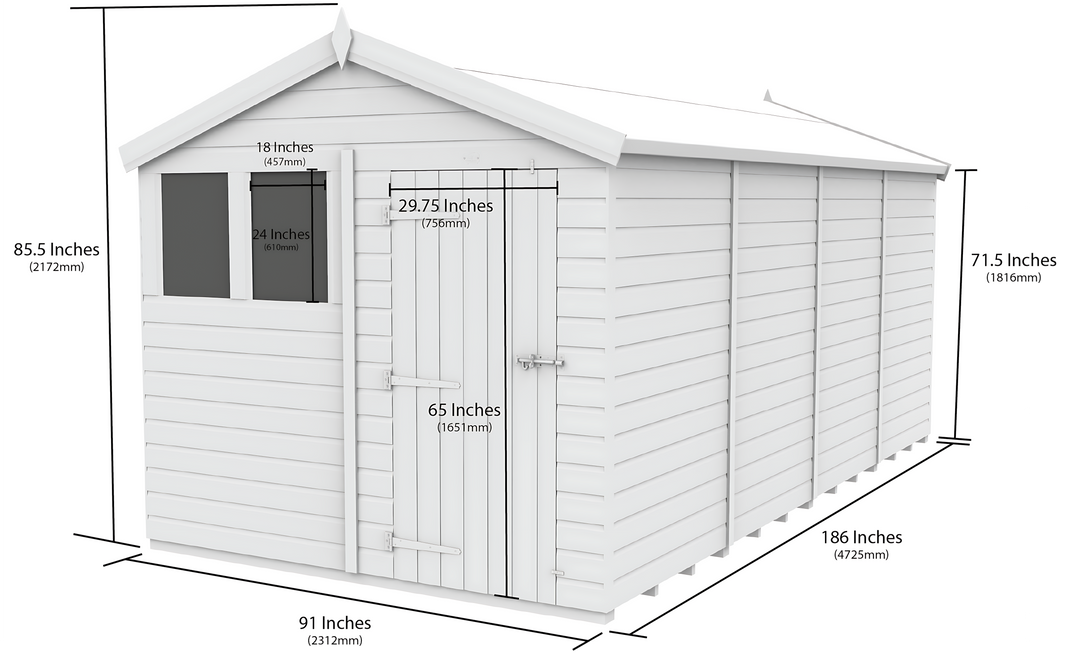 image 8ft x 16ft Apex Shed