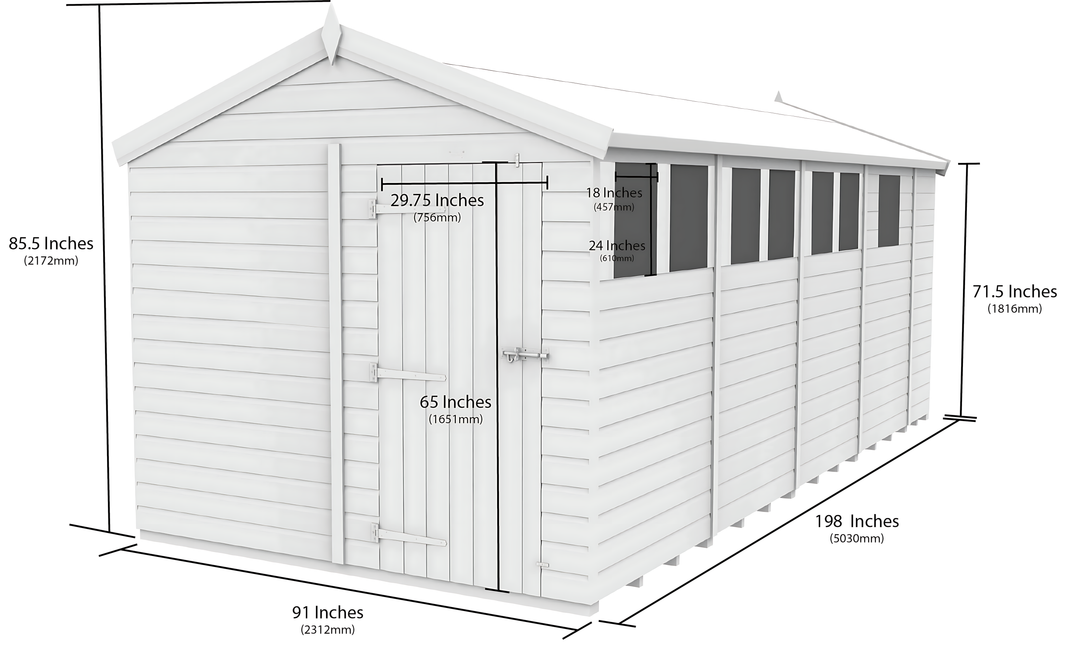 image 8ft x 17ft Apex Shed