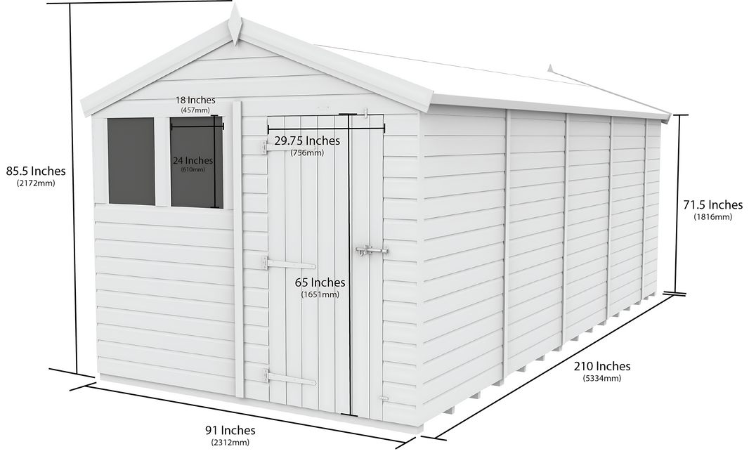 image 8ft x 18ft Apex Shed