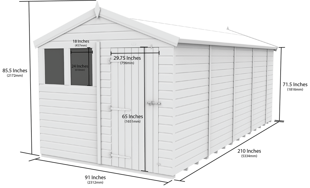 image 8ft x 18ft Apex Security Shed
