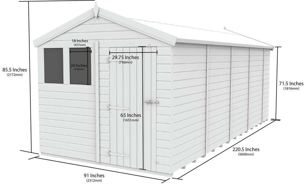 image 8ft x 19ft Apex Security Shed