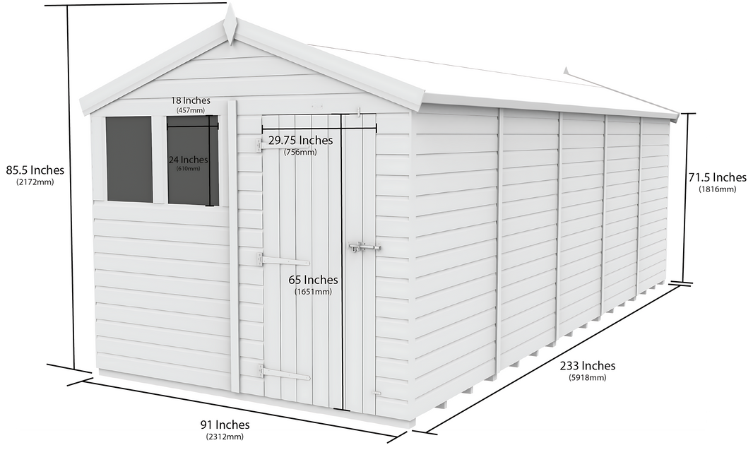 image 8ft x 20ft Apex Shed
