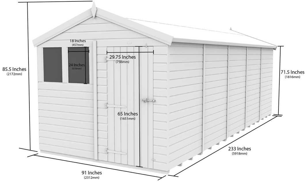 image 8ft x 20ft Apex Security Shed