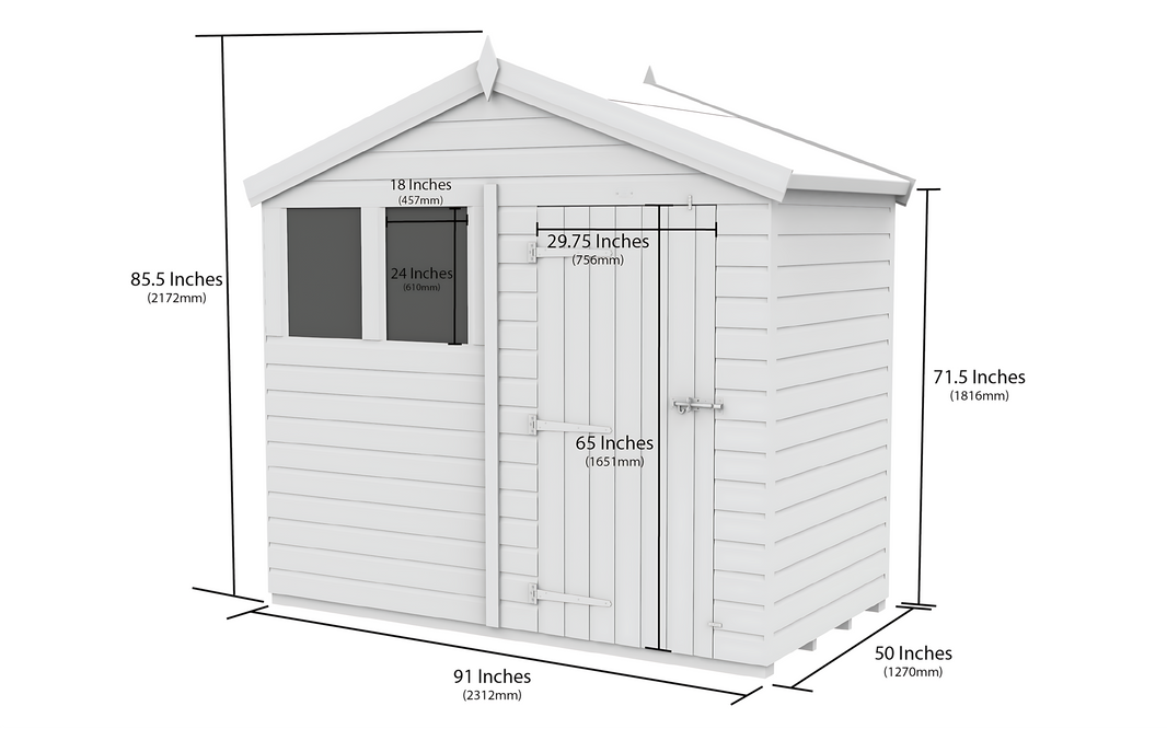 image 8ft x 4ft Apex Shed