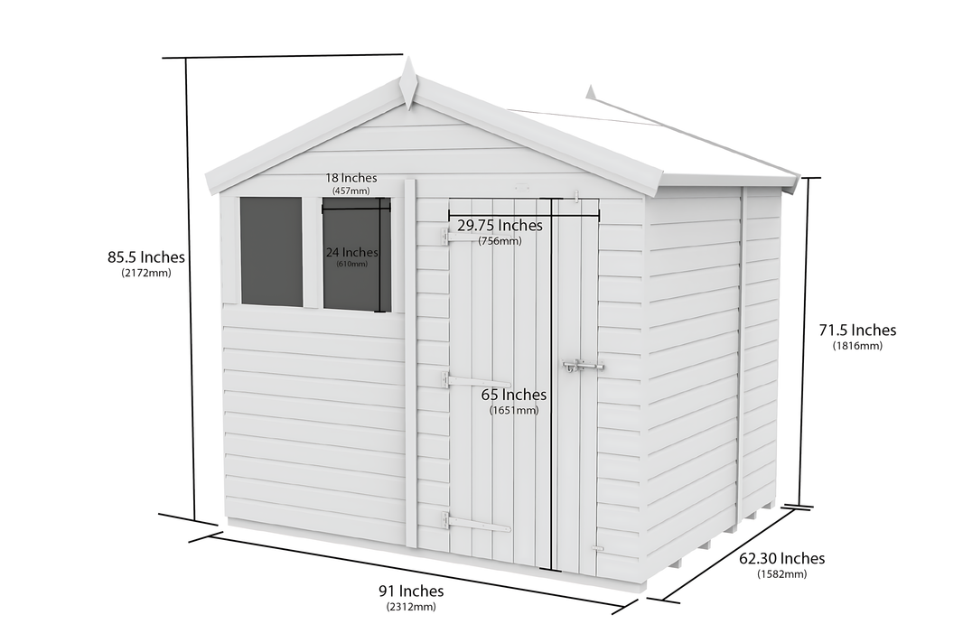 image 8ft x 5ft Apex Shed