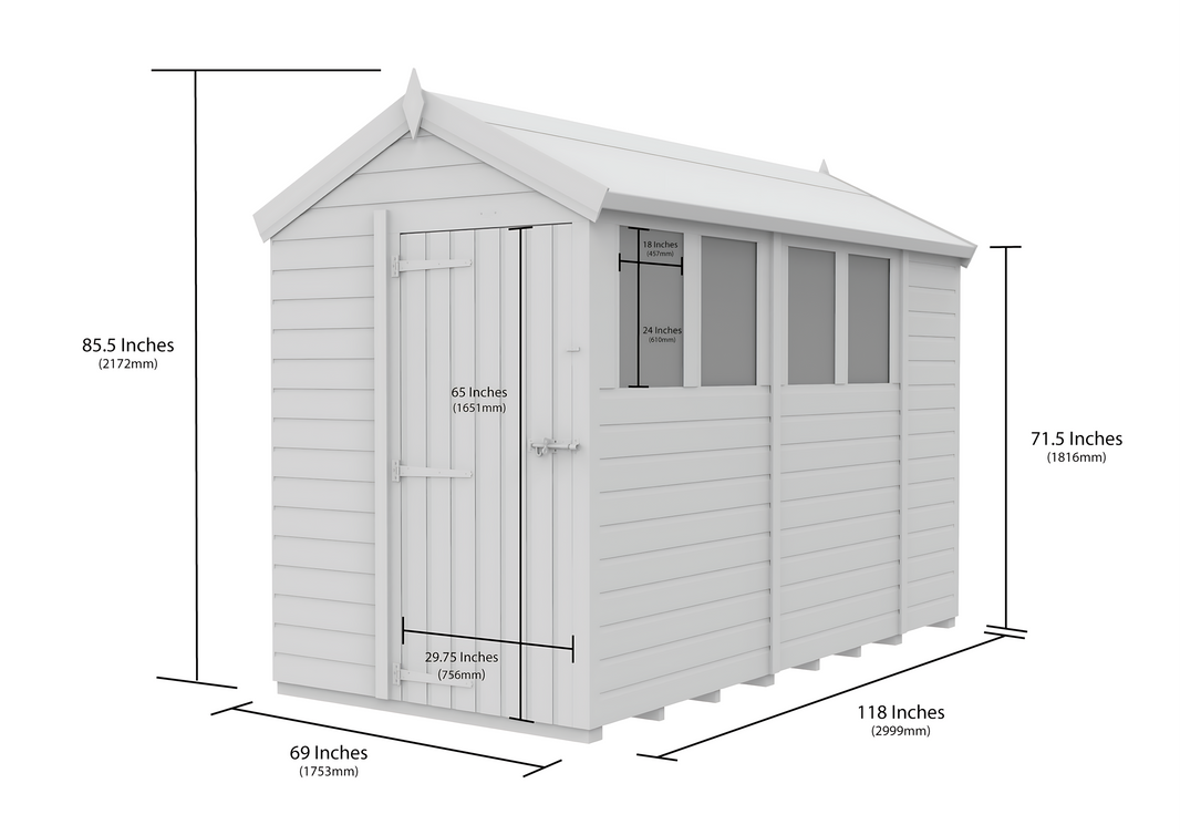 image 5ft x 10ft Apex Security Shed