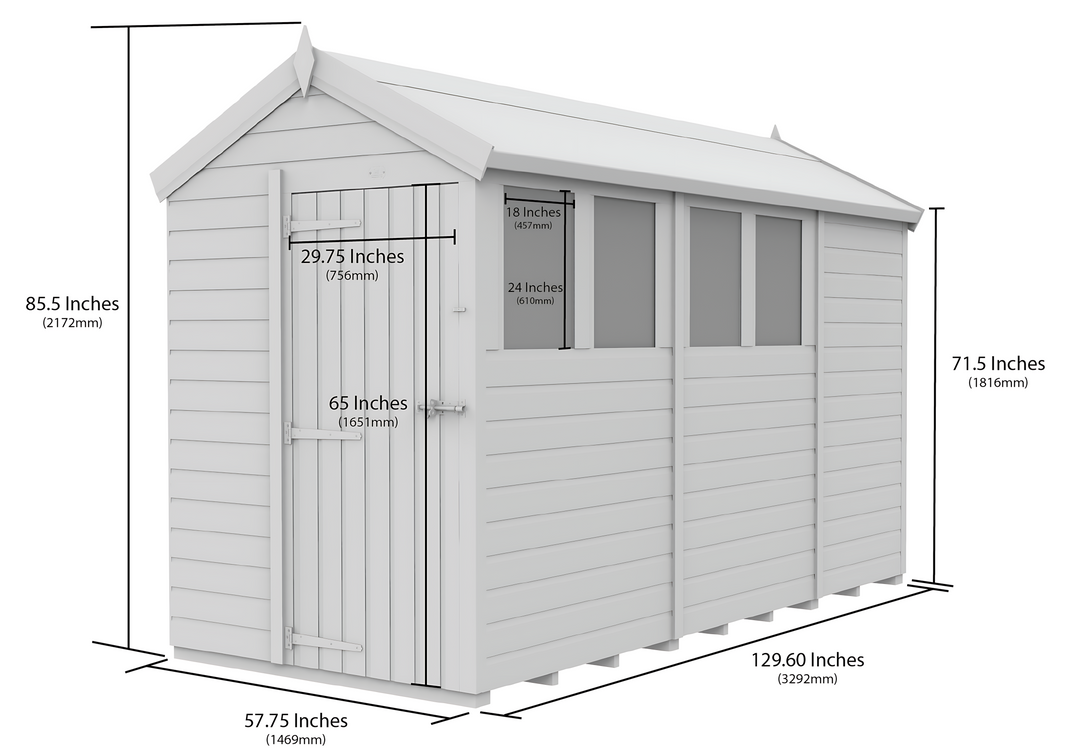 image 5ft x 11ft Apex Security Shed