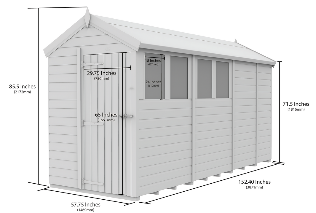 image 5ft x 13ft Apex Security Shed